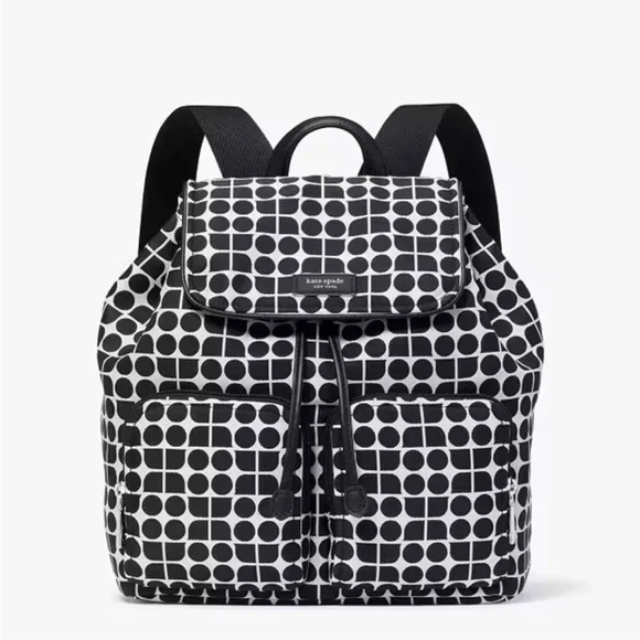 ♠️kate spade Noel Print Jacquard Backpack, Black Multi NWT ☂️?Kate spade Noel Jacquard☄️LARGE☄️Backpack Pink  main image 3